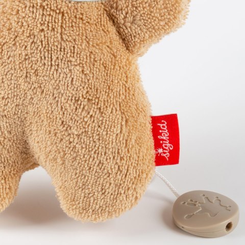 Pierwsza przytulanka bawełniana z pozytywką sigikid – króliczek, brązowy, 19 cm