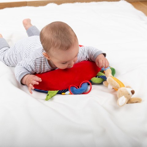 Poduszka do leżenia na brzuszku 37cm zabawka ruchowa grzechotka sigikid
