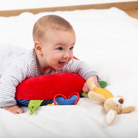 Poduszka do leżenia na brzuszku 37cm zabawka ruchowa grzechotka sigikid