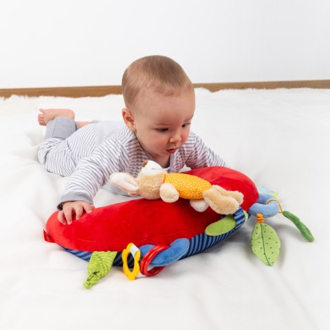 Poduszka do leżenia na brzuszku 37cm zabawka ruchowa grzechotka sigikid