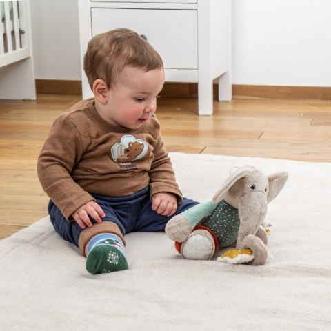 Zabawka rozwojowa Słonik z pozytywką 27cm szeleścik grzechotka sigikid