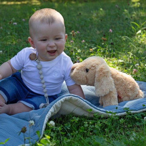 Jedwabiście miękki pluszowy Piesek Flaucherie beżowy zabawka 30cm sigikid