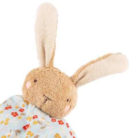 Przytulanka-komforter bawełniany sigikid – króliczek, niebieski, 32 cm