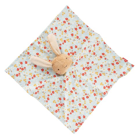 Przytulanka-komforter bawełniany sigikid – króliczek, niebieski, 32 cm