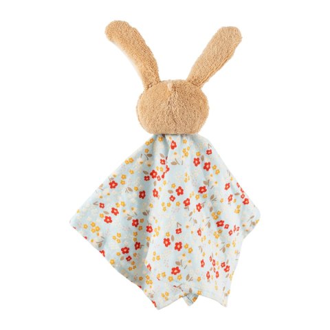 Przytulanka-komforter bawełniany sigikid – króliczek, niebieski, 32 cm