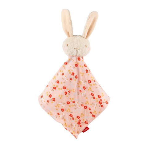 Pierwsza przytulanka komforter bawełniany Króliczek różowy 32 cm sigikid