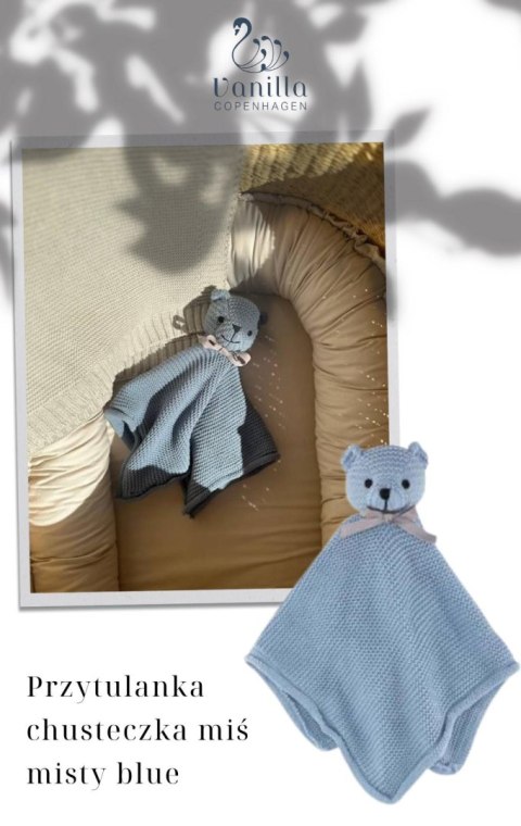 Przytulanka chusteczka Miś Teddy misty blue Vanil