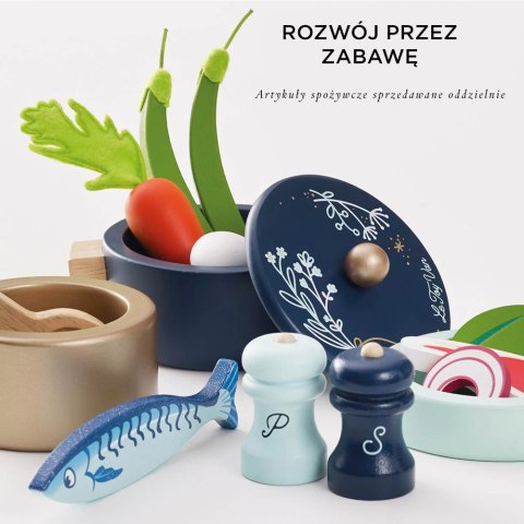 Drewniane garnki zestaw, zabawka dla dzieci, akcesoria kuchenne, Le Toy Van