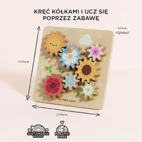 Drewniane kółka zębate sensoryczna zabawka edukacyjna dla dzieci Le Toy Van