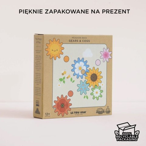 Drewniane kółka zębate sensoryczna zabawka edukacyjna dla dzieci Le Toy Van