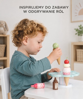 Drewniane lody rożki zestaw Carlo's Gelato, zabawka, lodziarnia, Le Toy Van