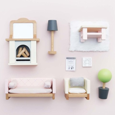 Drewniane mebelki do domku dla lalek salon Daisylane, zestaw Le Toy Van