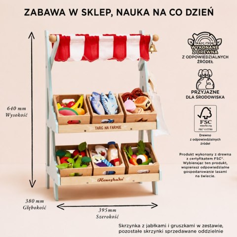 Drewniany stragan, zabawa w sklep supermarket zabawka dla dzieci Le Toy Van