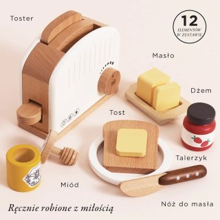 Drewniany toster zestaw, zabawka dla dzieci, akcesoria kuchenne, Le Toy Van