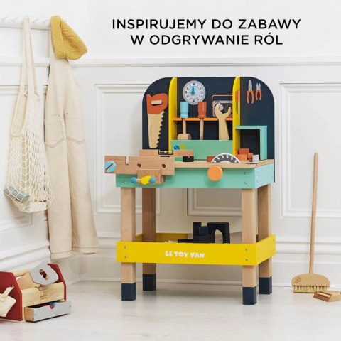 Drewniany warsztat z narzędziami Alexa, zestaw majsterkowicza, Le Toy Van