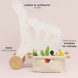 Drewniany wózek na zakupy, zabawka dla dzieci, zabawa w sklep, Le Toy Van