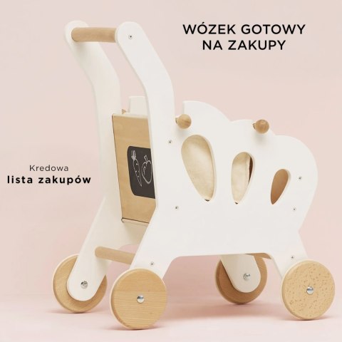 Drewniany wózek na zakupy, zabawka dla dzieci, zabawa w sklep, Le Toy Van