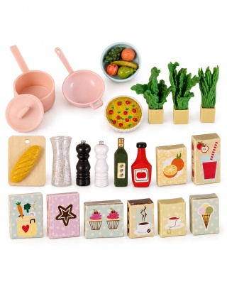 Lundby — akcesoria kuchenne i miniaturowe produkty spożywcze do domku dla lalek