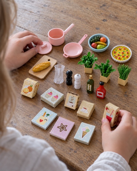Lundby — akcesoria kuchenne i miniaturowe produkty spożywcze do domku dla lalek