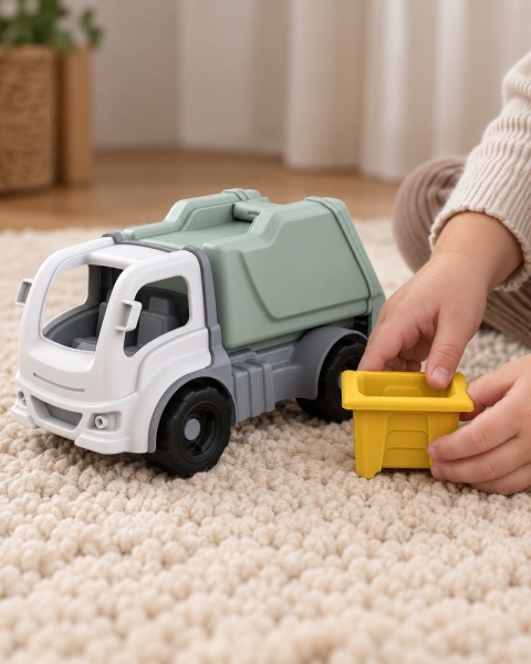 Auto ciężarowe śmieciarka z koszem