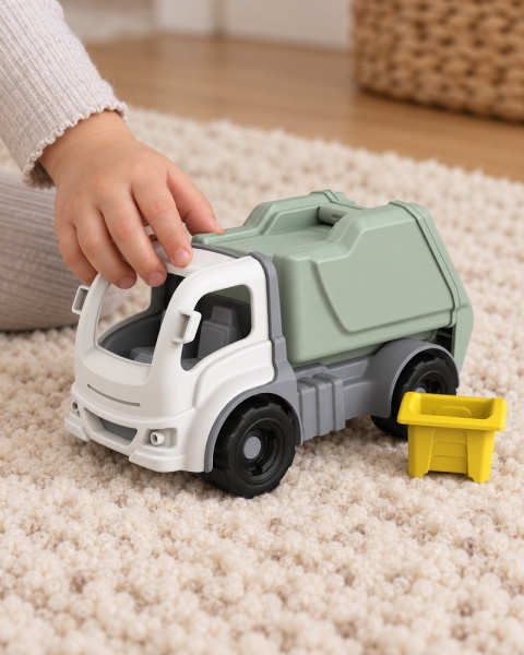 Auto ciężarowe śmieciarka z koszem