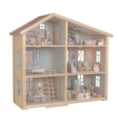 Drewniany domek dla lalek Wonder House zabawa lalkami dla dzieci Lundby