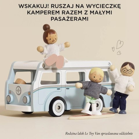 Drewniany kamper retro, wakacyjny samochód, zabawka dla dzieci, Le Toy Van