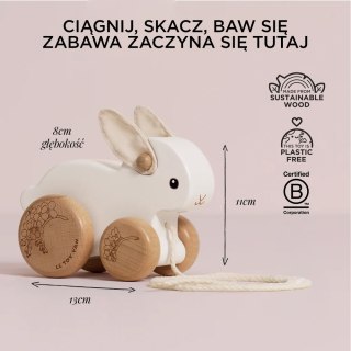 Drewniany króliczek na kołach zabawka do ciągnięcia dla dzieci Le Toy Van
