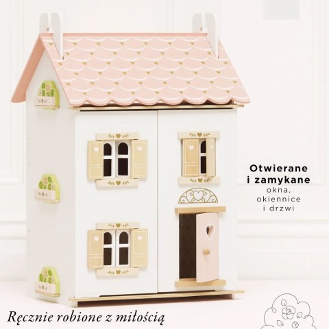 Drewniany, umeblowany domek dla lalek Rose Heart Le Toy Van