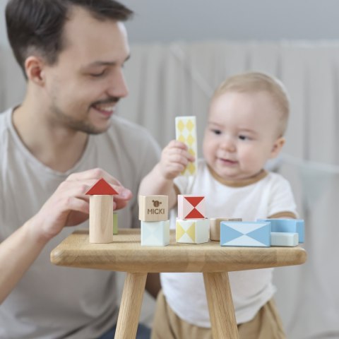 Klocki drewniane dla dzieci 40 sztuk zestaw klocków zabawka budowanie Micki