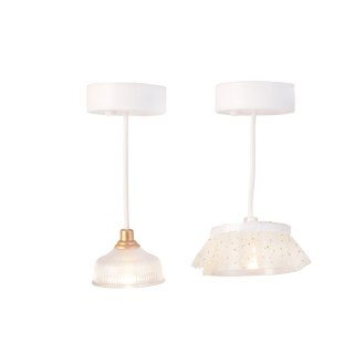 Oświetlenie domku dla lalek zestaw 2 lampy wiszące wyposażenie domki Lundby