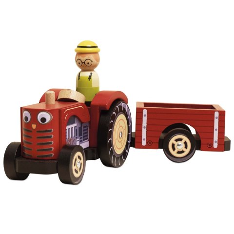 Traktor Drewniany z Przyczepą dla Dzieci Zabawka Le Toy Van