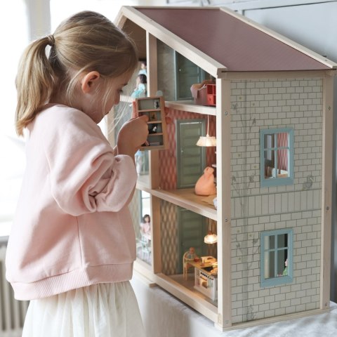 Wyspa kuchenna z lodówką do domku dla lalek szafki mebelki kuchnia Lundby