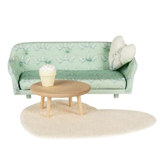 Zestaw mebli do salonu do domku dla lalek, zabawka dla dzieci, domek Lundby