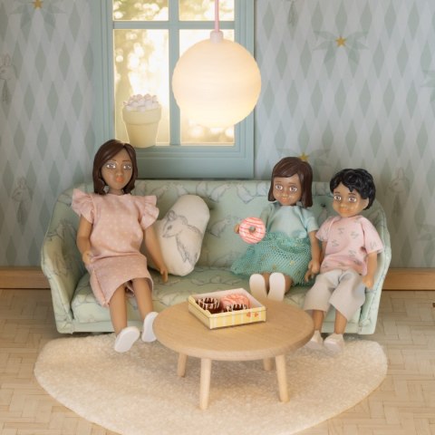 Zestaw mebli do salonu do domku dla lalek, zabawka dla dzieci, domek Lundby