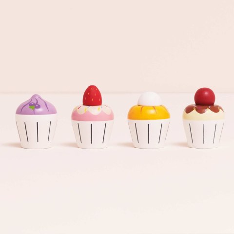 Drewniane muffinki zestaw, babeczki, zabawka gotowanie cukiernia Le Toy Van