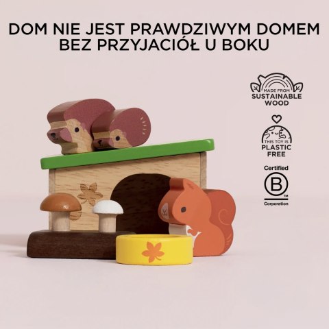 Drewniane zwierzątka leśne do domku dla lalek zestaw zabawka Le Toy Van