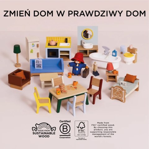 Paddington drewniane mebelki do domku dla lalek zestaw 35 szt Le Toy Van